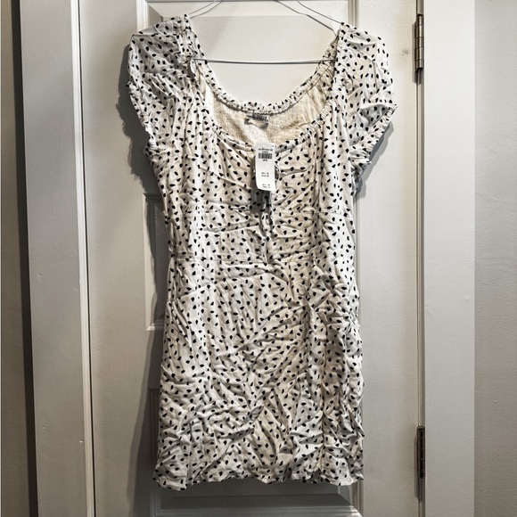 Abercrombie white polka dot mini dress Large - Picture 2 of 3